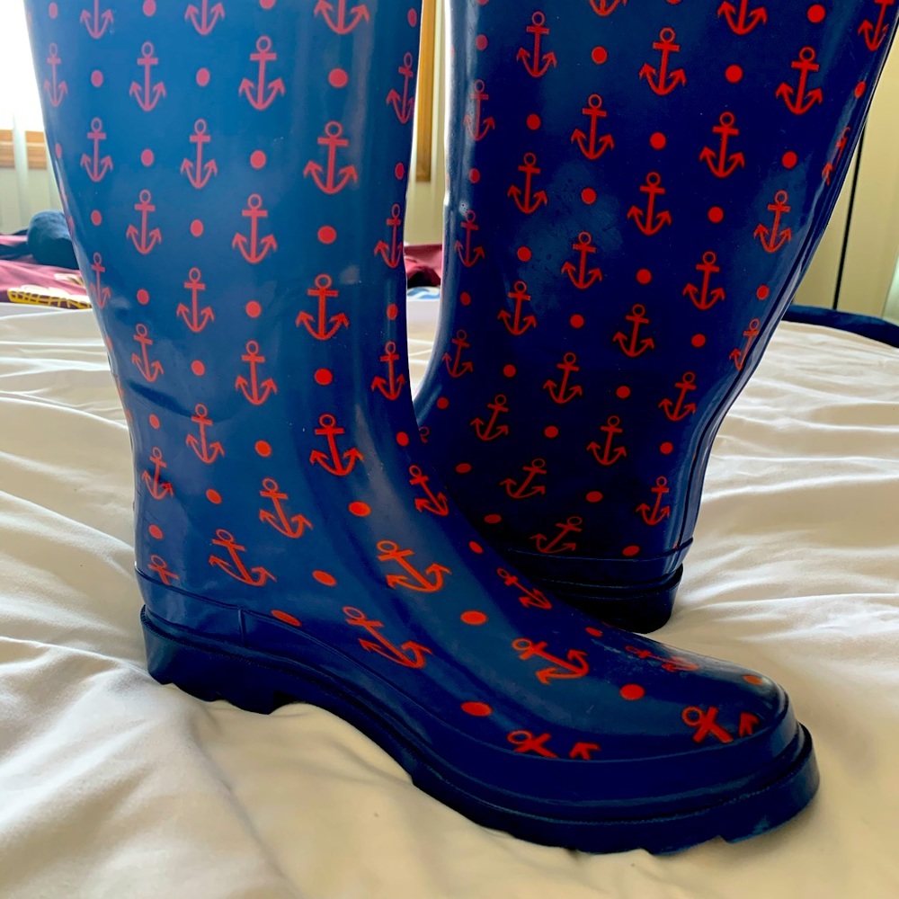 Royal blue and orange